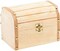 6 inch Wooden Treasure Chest Box, Pack of 2 Wooden Box with Hinged Lid, Wooden Boxes for Crafts/Wedding Treasure Decor